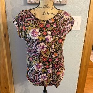 Joie Vibrant Floral Short Sleeve Top